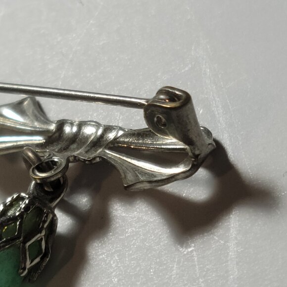 May Birthstone Aventurine Chard Gemstone Brooch with cute Bow Friendship gift - Picture 7 of 9